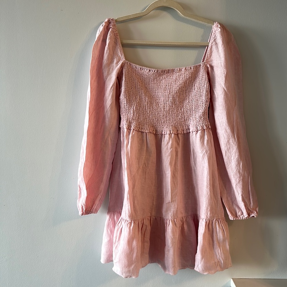 Aritzia Tempest dress in Chambray Poetic Pink